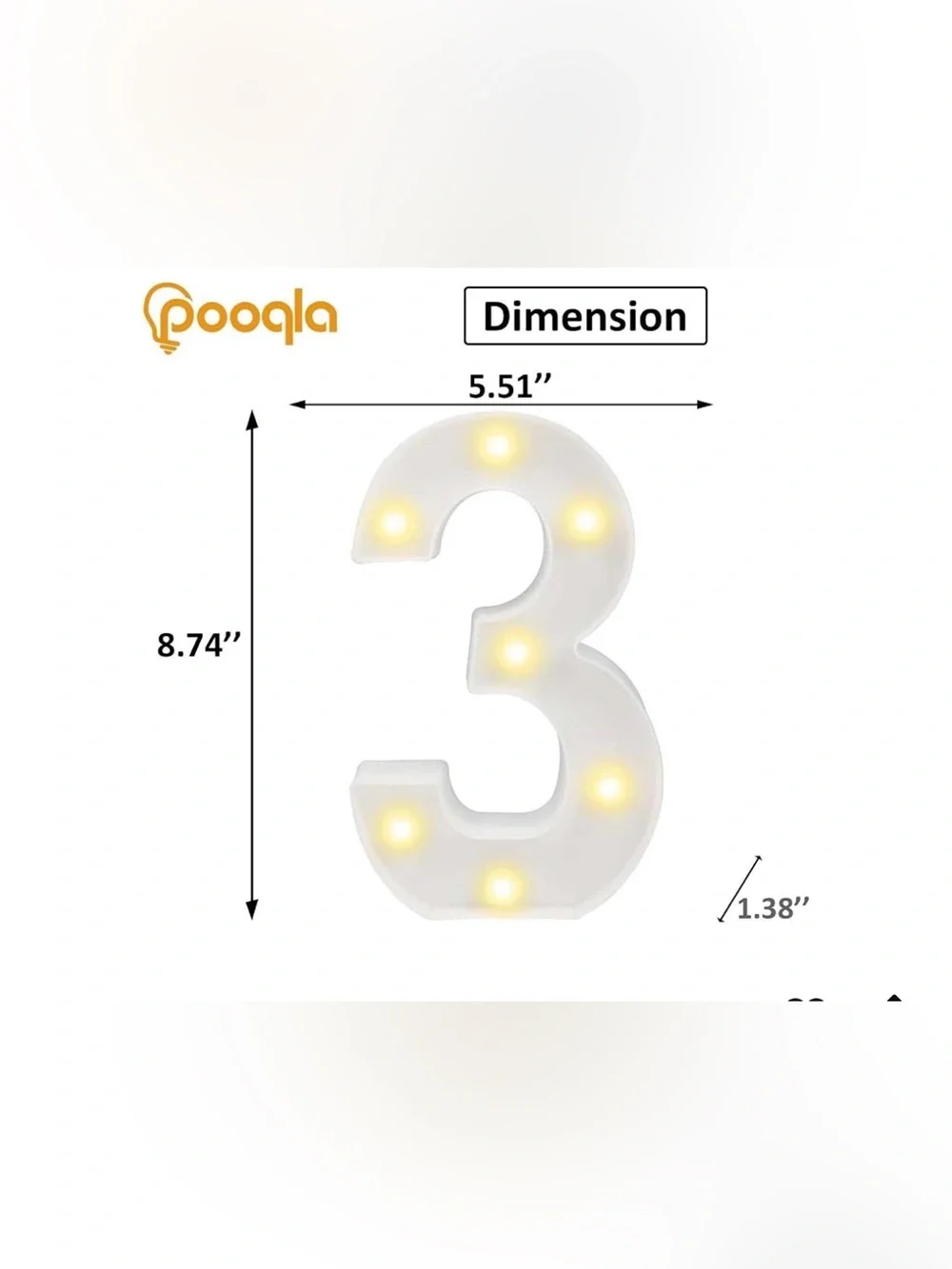 New LED Marquee Number 3 Light